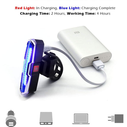Veelzijdig Fietsachterlicht met USB-C Opladen - 110 Lumen, Waterdicht