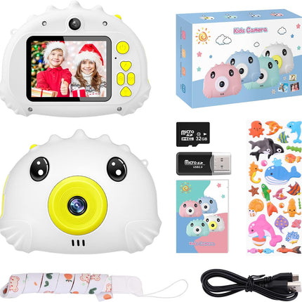 Witte Kindercamera - 20MP HD Digitale Camera  - Perfect voor Jonge Fotografen van 3-12 jaar