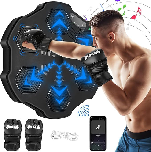 Smart Music Boxing Machine - Wandmonteerbare Bokstrainer met Intelligente Doelherkenning voor Thuis en Gym - Inclusief Handschoenen