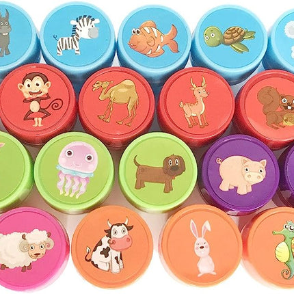 Kleurrijke en Creatieve Dieren Stempels voor Kinderen - 26 Stuks Zelf-inktende Stampers