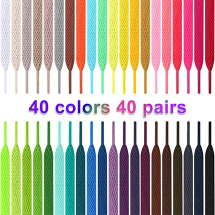 Kleurrijke Schoenveters Set - 40 Paar in Diverse Kleuren
