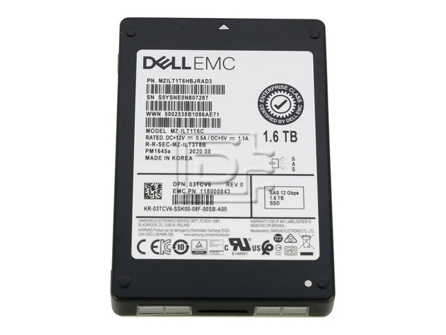 Dell 3TCV6 / Samsung MZ-ILT1T6C PM1645a 1.6TB Hoogwaardige SAS SSD