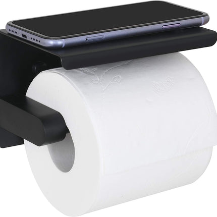 Toiletrolhouder - Zonder Boren met Plank - Toiletrolhouder met Boren - Roestvrijstalen Papierhouder - Zelfklevende Wandmontage voor Toilettoilet