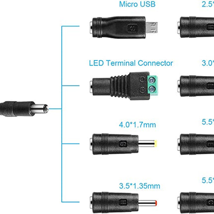 34 W Universele Voeding - Adapter Instelbare Stroomvoorziening - Universele Adapter Oplader - 8 Adapterstekkers Plus USB 2000 mA