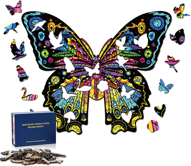 Unieke Vlinder Legpuzzel van Hout - 100 Stukjes van Laser Gesneden Kunst
