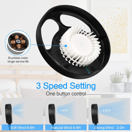 Draagbare Oplaadbare Nekventilator: 3 Snelheden, Bladeless Design & 360° Oscillatie
