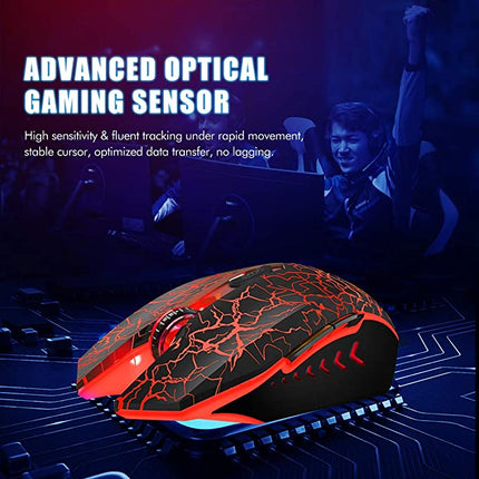 Geavanceerde Bedrade Optische Gaming Muis met RGB-achtergrondverlichting en Programmeerbare Knoppen - Zwart