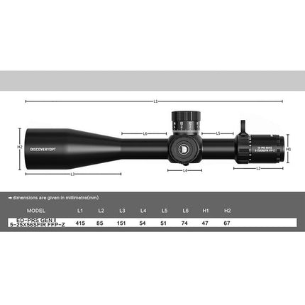DISCOVERYOPT ED-PRS GENⅡ 5-25X56SFIR FFP-MRAD/MOA-ZERO STOP Diameter: 34MM Optiek Scopes