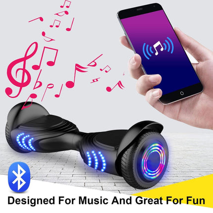 Hoverboard met LED-wielen, Bluetooth Speaker - Zelfbalancerend – Zwart- 7+