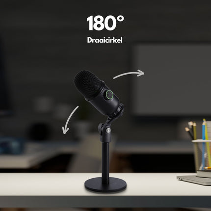 Microfoon inclusief Standaard – Voor Meetings, Gaming, Streaming en Opname - Geschikt voor Windows, Mac OS X & Linux