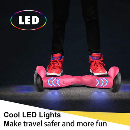 Hoverboard met LED-wielen, Bluetooth Speaker - Zelfbalancerend – Roze - 7+