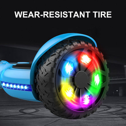 Hoverboard met LED-wielen, Bluetooth Speaker - Zelfbalancerend – Blauw- 7+