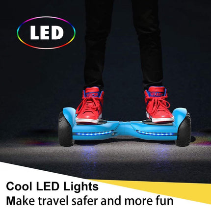 Hoverboard met LED-wielen, Bluetooth Speaker - Zelfbalancerend – Blauw- 7+