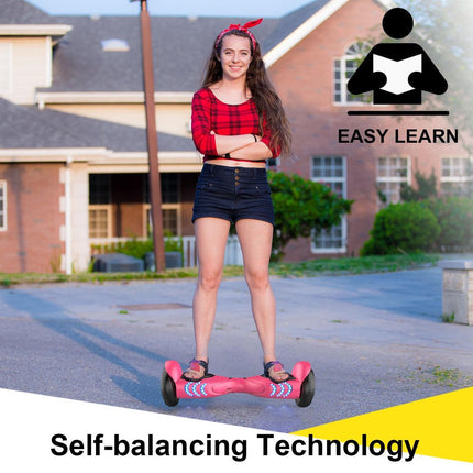 Hoverboard met LED-wielen, Bluetooth Speaker - Zelfbalancerend – Roze - 7+
