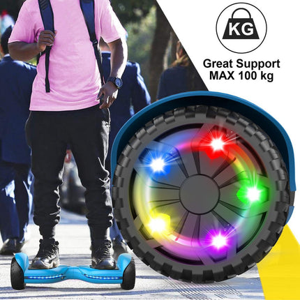 Hoverboard met LED-wielen, Bluetooth Speaker - Zelfbalancerend – Blauw- 7+