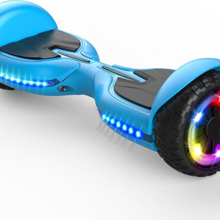 Hoverboard met LED-wielen, Bluetooth Speaker - Zelfbalancerend – Blauw- 7+