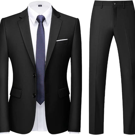 Herrenanzug - Slim Fit - 2-teilig - Anzug - Grau