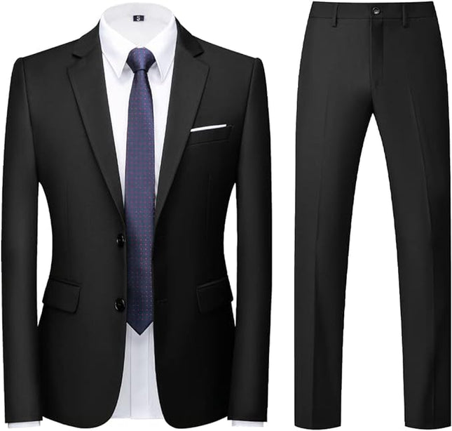 Herrenanzug - Slim Fit - 2-teilig - Anzug - Grau