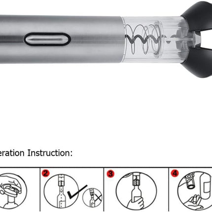 Premium Roestvrijstalen Elektrische Wijnopener - Oplaadbaar met Unieke Lichtindicatie