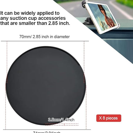 8x zelfklevende dashboard schijfpads 74 mm – voor Telefoon en GPS