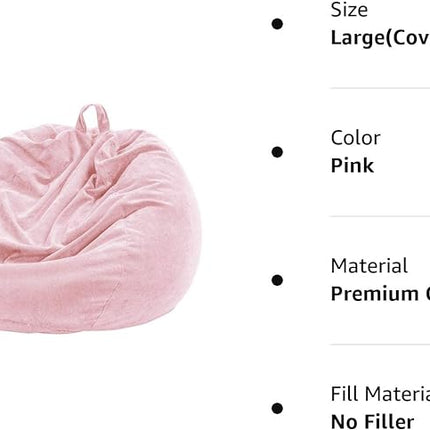 Bean Bag Chair Cover (Geen Vulling) - 300L Extra Grote Wasbare Zitzak Hoes van Premium Corduroy voor Volwassenen en Kinderen&nbsp;