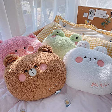 Cute Plush Pillow, Sofa Cushion, Stuffed Animals, Kawaii Soft Sofa Decoration, Gifts for Birthday, Christmas, 35 x 27 cm (Bear)