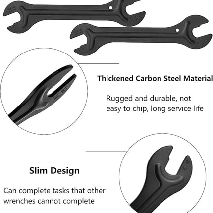2-Delige Fietshub Sleutelset - Carbon - 13/14/15/16 mm Kegelsleutel - Voor Fietsnaven