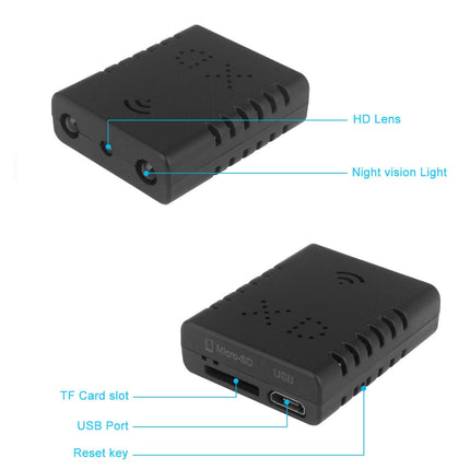 Kleine kabellose WLAN-Kamera – HD – Nachtsicht – Bewegungserkennung – Cloud-Speicher und SD