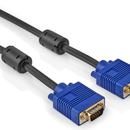 VGA Kabel 3 Meter met Ferrietkern – C2G - Male naar Male – Vergulde Connectoren – Geschikt voor Monitor, Beamer en Projector