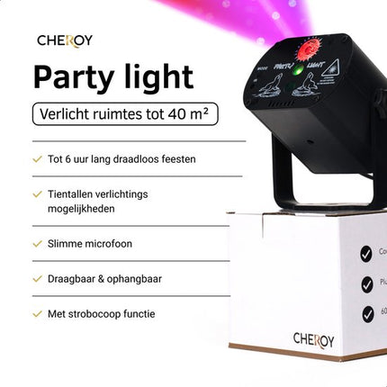 Partylicht - Discolampe - Lichteffekt - Stroboskop - LED - Laser On Sound - Partybeleuchtung - Mit Fernbedienung