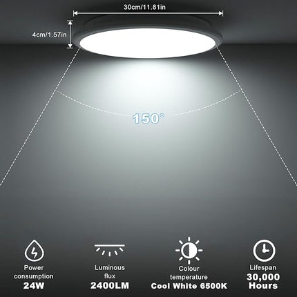 LED Plafondlamp - Stijlvol - Waterdicht - Ideaal voor Badkamer Keuken Woonkamer en Slaapkamer