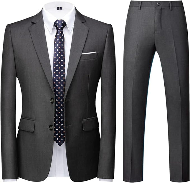 Herenpak - Slim Fit - 2-delig - Kostuum - Grey
