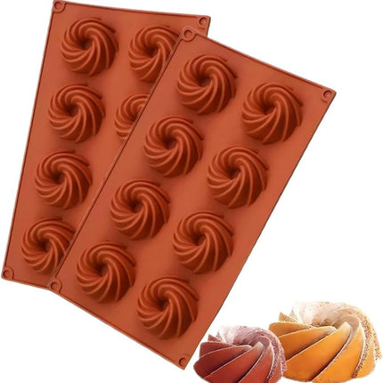 2-Pack Siliconen Muffin en Cakevormen – Non Stick - Herbruikbaar