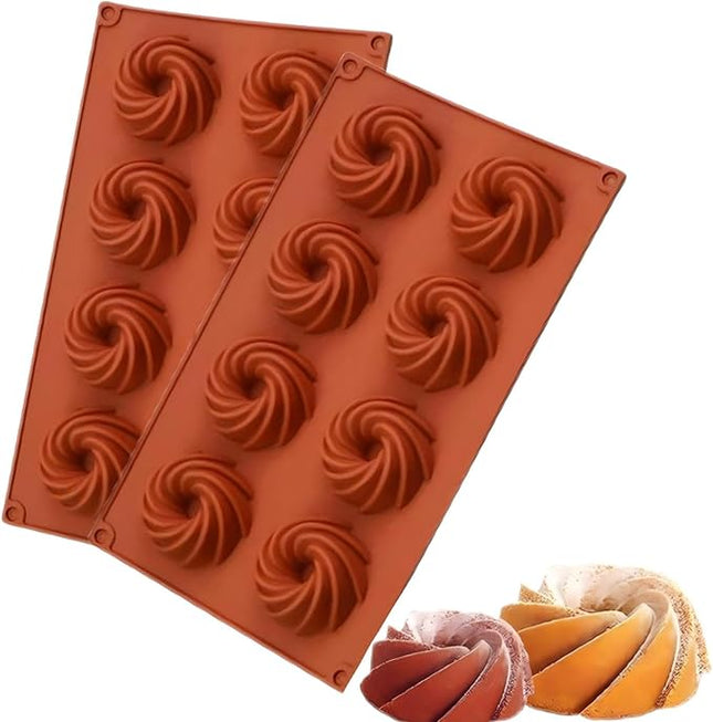 2-Pack Siliconen Muffin en Cakevormen – Non Stick - Herbruikbaar