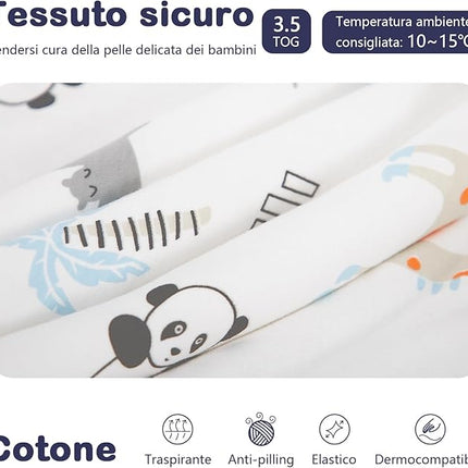 Baby slaapzak - 3.5 TOG – 100% katoen - Afritsbare mouwen - 6-14 mnd