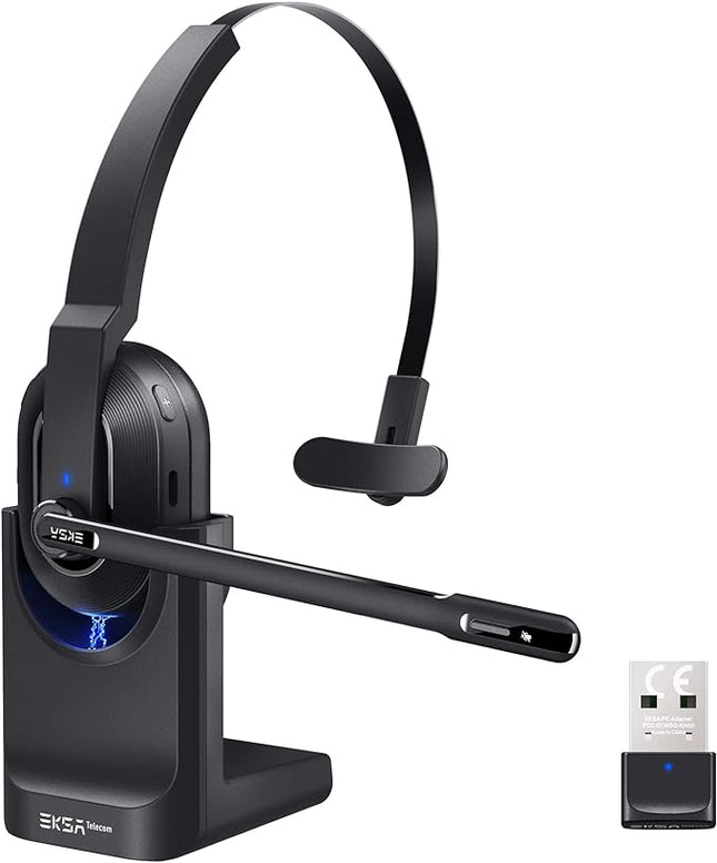 Headset mit Mikrofon – KI-gestütztes ENC und USB-Dongle – ideal für die Arbeit