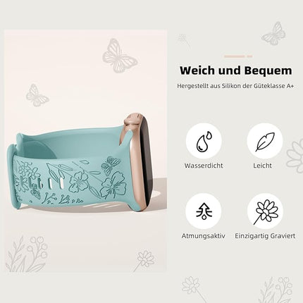 3x Armband geschikt voor Apple Watch – Bloemen Motief - Dames