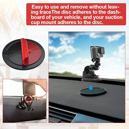 8x zelfklevende dashboard schijfpads 74 mm – voor Telefoon en GPS