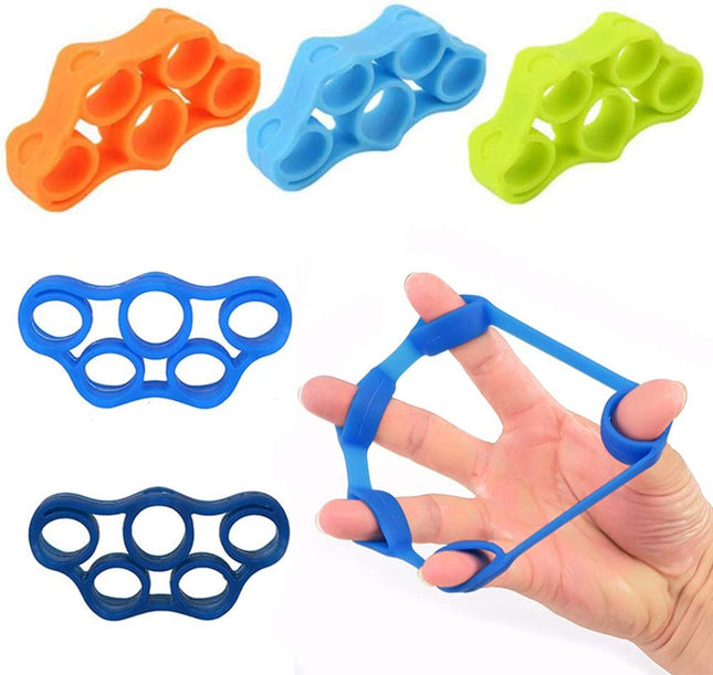 hand trainer finger trainer finger strength trainer silicone finger stretcher finger stretcher finger resistance bands hand muscle trainer for strengthening fingers for climbing 3 strength levels 5 pieces