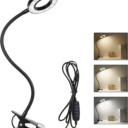 Multifunctionele Clip-on LED Leeslamp - Verstelbare Helderheid en Kleur, Energiebesparend