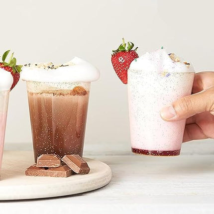 Herbruikbare hard plastic feestglazen – 50 stuks, 300 ml goud design