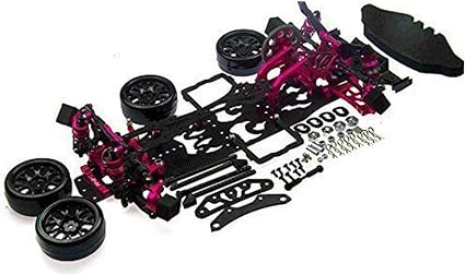 Aluminium Frame Kit voor 1:10 SAKURA D4 RWD Drift Racing Auto - Inclusief 4 Wielen