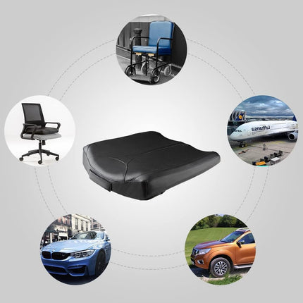 Leren Memory Foam Verhogingskussen Auto, Bureau en meer – Ergonomisch