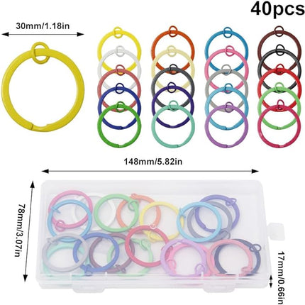 Set van 40 gekleurde Sleutelhangers (30 mm) - DIY projecten