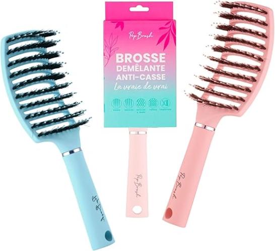 Magic Brush 2er-Set – Pastellblau – Anti-Bruch und schmerzloses Entwirren für alle Haartypen