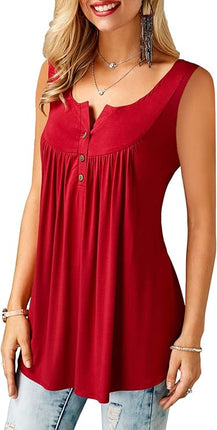 Dames Ruffle Button-Up Tanktops - Casual en Chic