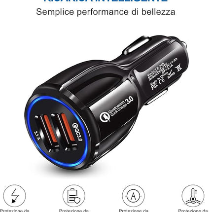 Auto Snel Lader - USB - 2 poorten