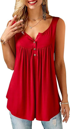 Dames Ruffle Button-Up Tanktops - Casual en Chic