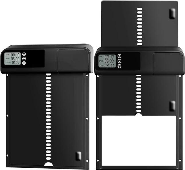 Automatische Hühnerstalltür mit Timer – elektrische Hühnerklappe, wetterfestes Metall, LCD-Display, Warnung bei niedrigem Stromverbrauch – 33 cm x 24,9 cm, Energieklasse A+