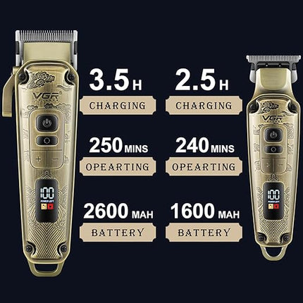 Draadloze Baard - Haar en Grooming Trimmer Set - LED Display